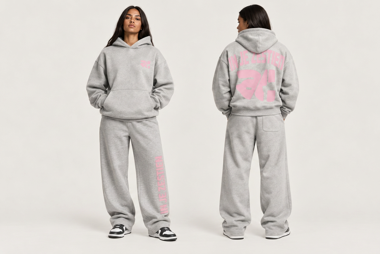 Grey Hoodie Tracksuit — Lichtgrijs